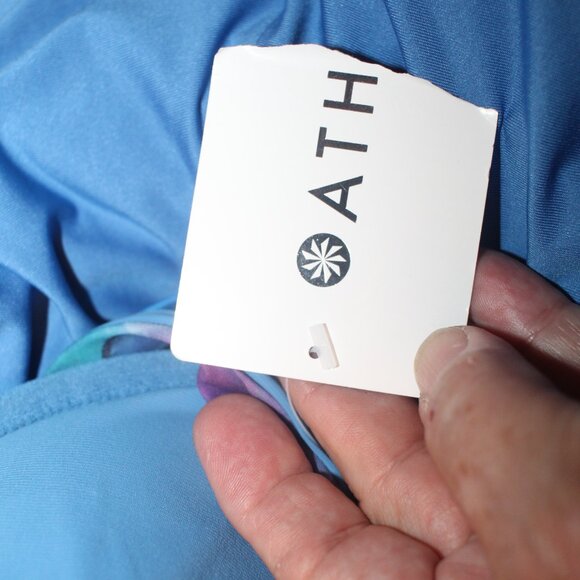 Athleta Square Neck Bra Cup Underwire Malibu Palm Print Tankini TOP 32D/… - Picture 10 of 14